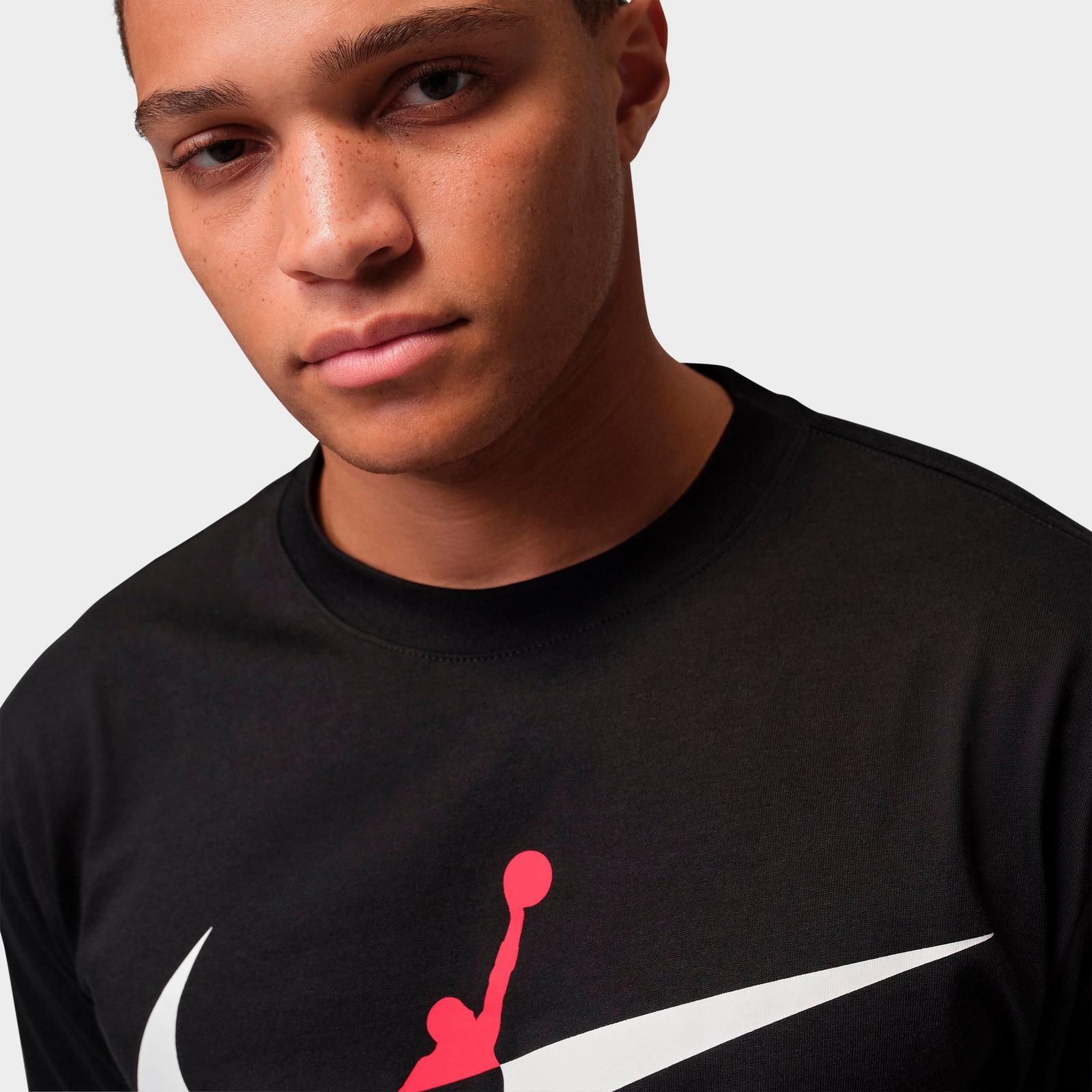 Men's Jordan Brooklyn Swoosh Jumpman Graphic T-Shirt - Black/White - view 4
