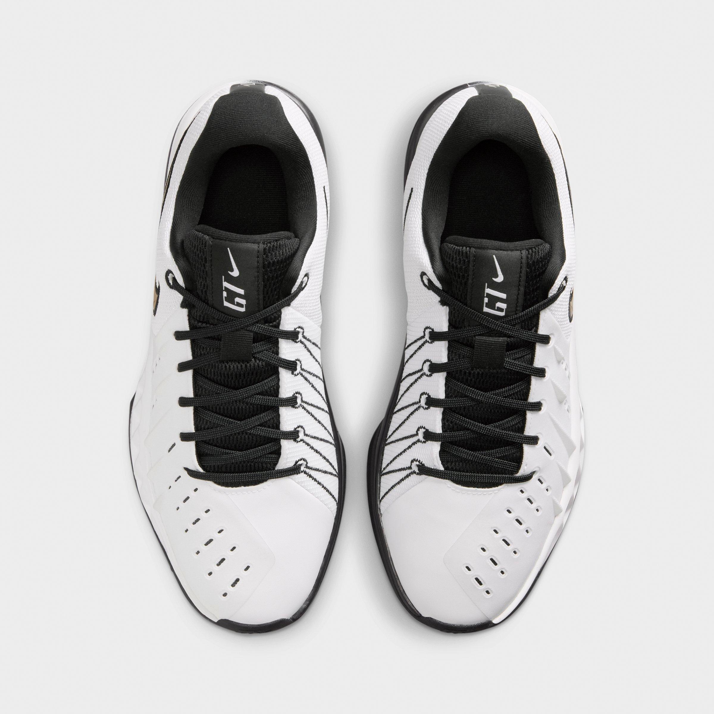 Men's Nithtke G.T. Cut Academy 2 Basketball Shoes - White/Black/Metallic Gold - Top view