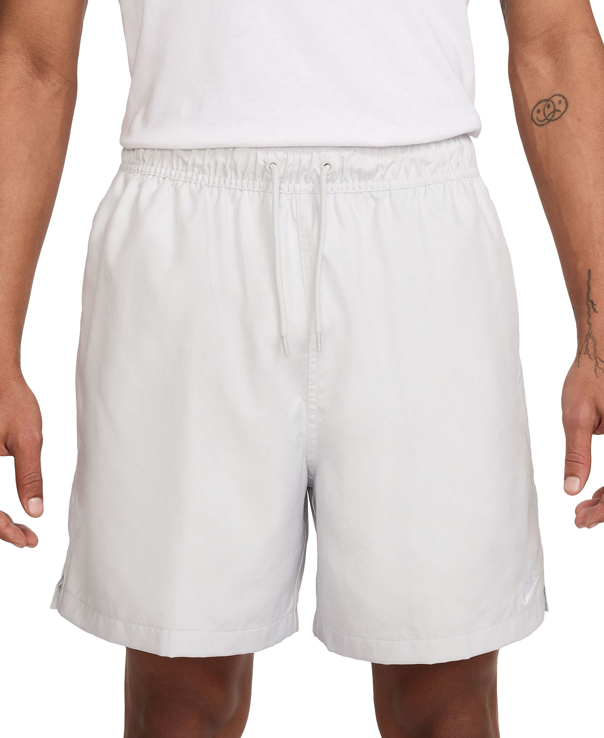 Nike Men's Club Flow Relaxed-Fit Drawstring Shorts - Photon Dust/White