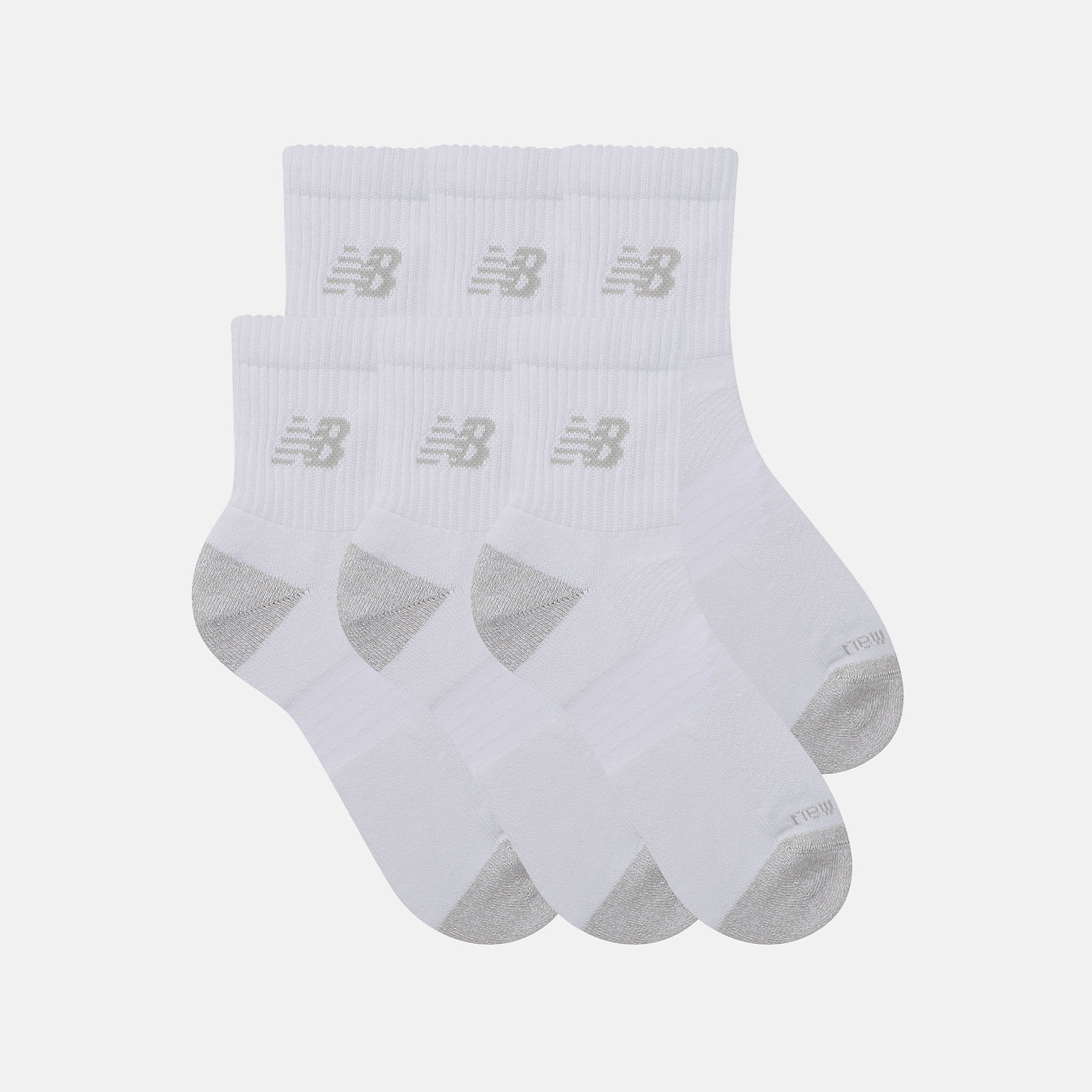 New Balance Active  QTR Socks 6 Pack, LAS65202WT