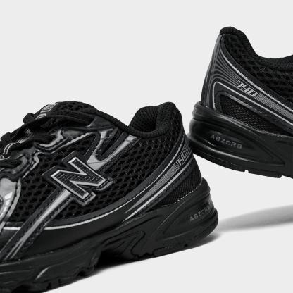 Kids' Toddler New Balance 740 Stretch Lace Casual Shoes - Black/Silver Metallic - view 3