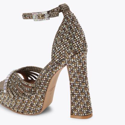Kurt Geiger London Crystal Strap Platform - Beige - view 4