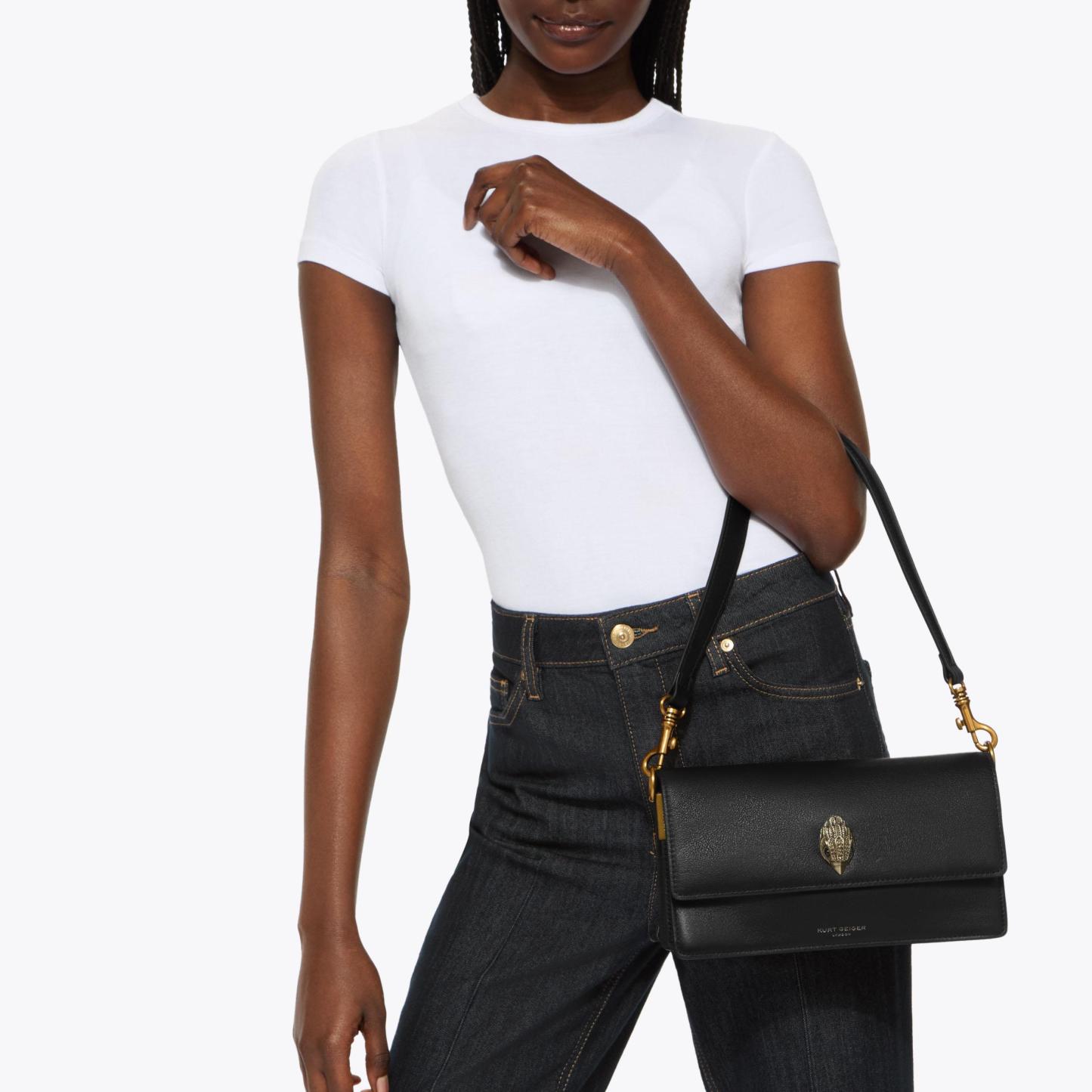Kurt Geiger London Sloane Soft Shoulder Bag - Black - view 7