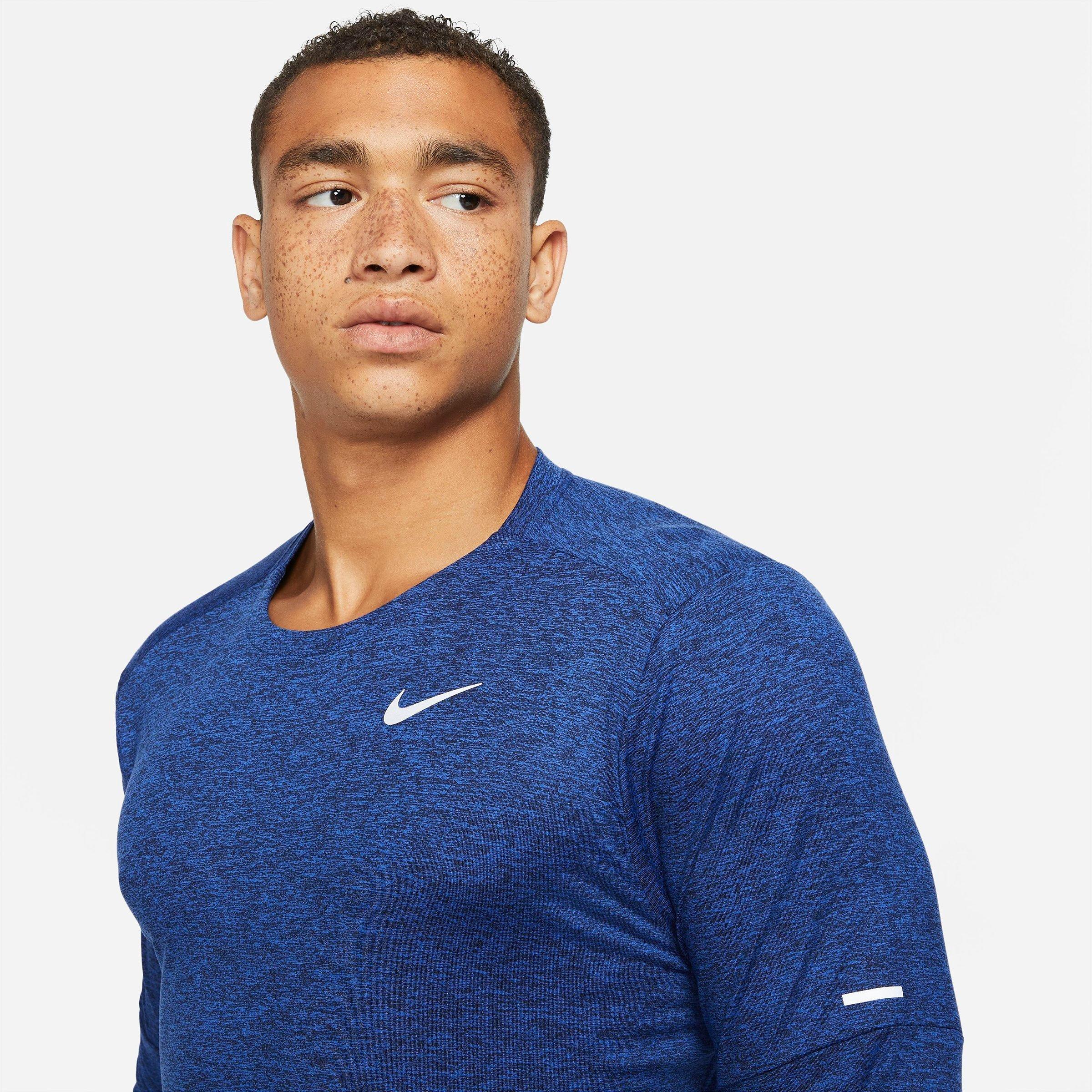 Men's Nithtke Dri-FIT Element Running Crew Top - Obsidian/Game Royal