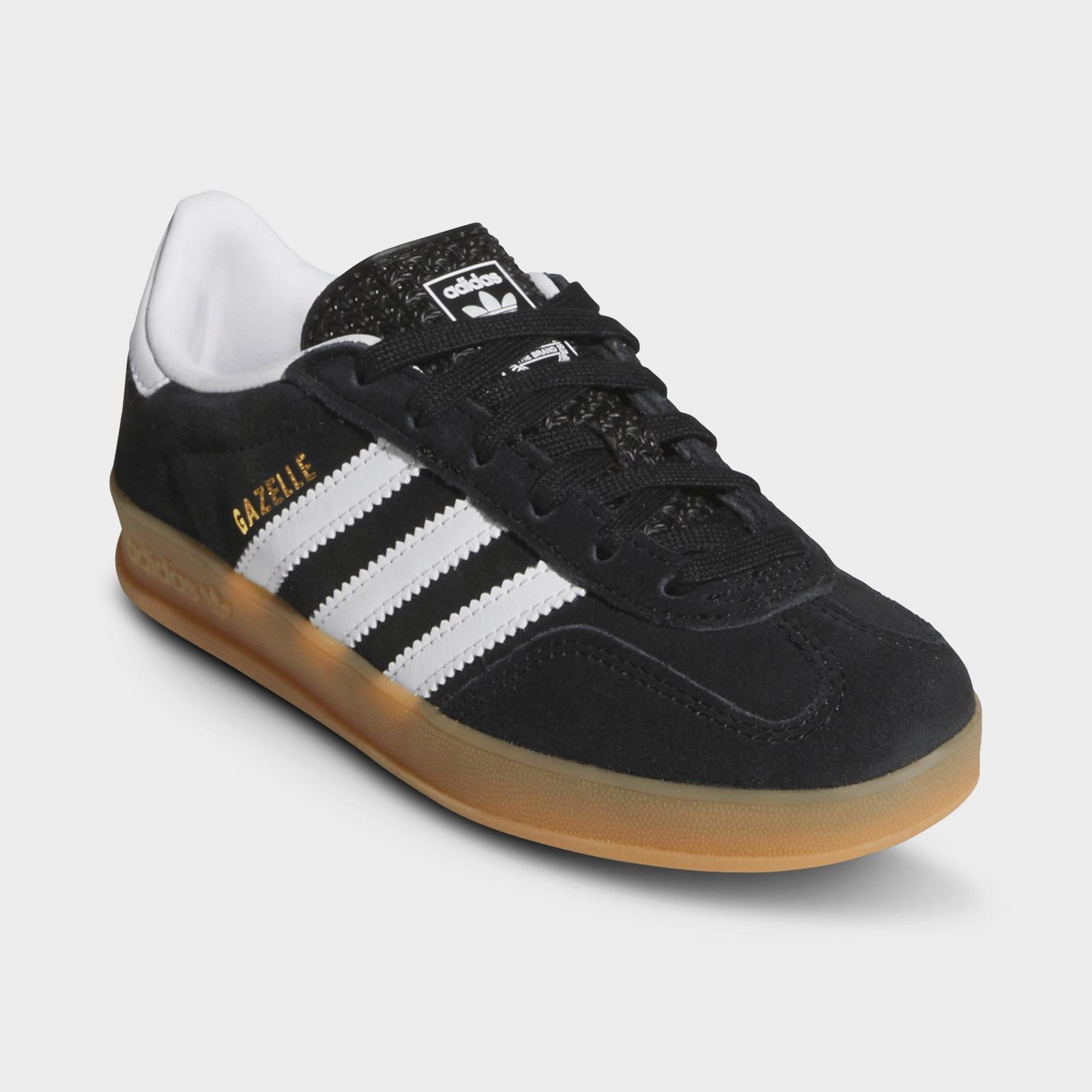 Little Kids' adidas Originals Gazelle Indoor Casual Shoes - Core Black/Cloud White/Gum - view 2