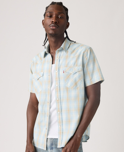 Levi's Men's Short-Sleeve Western Shirt - Pld Forget Me Not