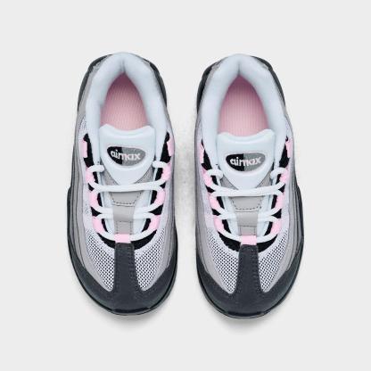 Kids' Toddler Nithtke Air Max 95 Casual Shoes - Black/Pink Foam/White/Medium Grey - Top view