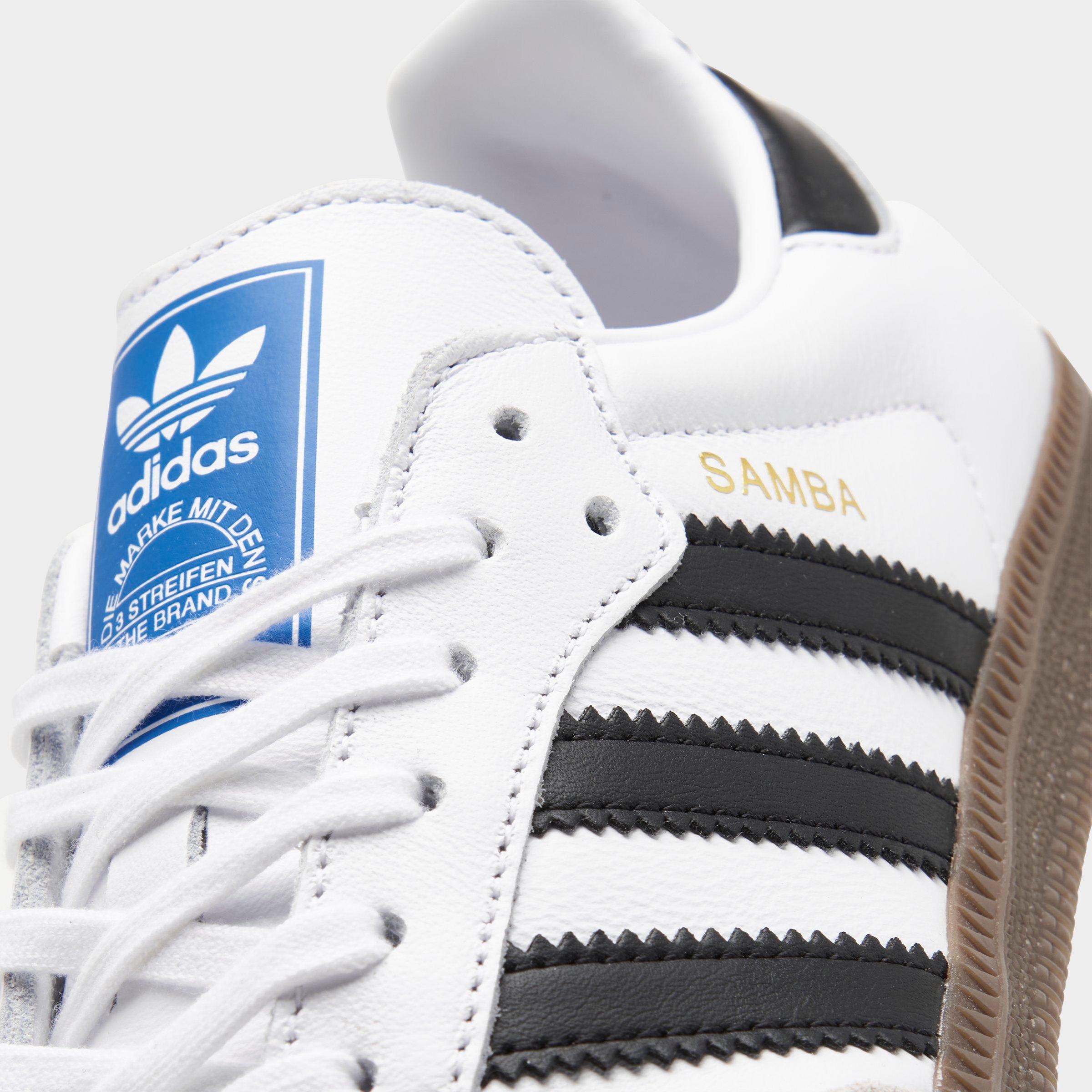 Big Kids' adidas Originals Samba OG Casual Shoes - Part 1 - Footwear White/Core Black/Gum - Detail shot