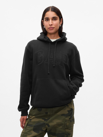 Adult VintageSoft Arch Logo Hoodie - Black combo