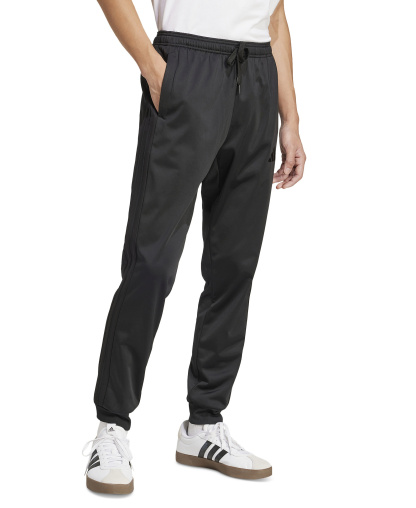 adidas Men's 3-Stripes Tricot Regular Tapered Track Pants - Black/blac
