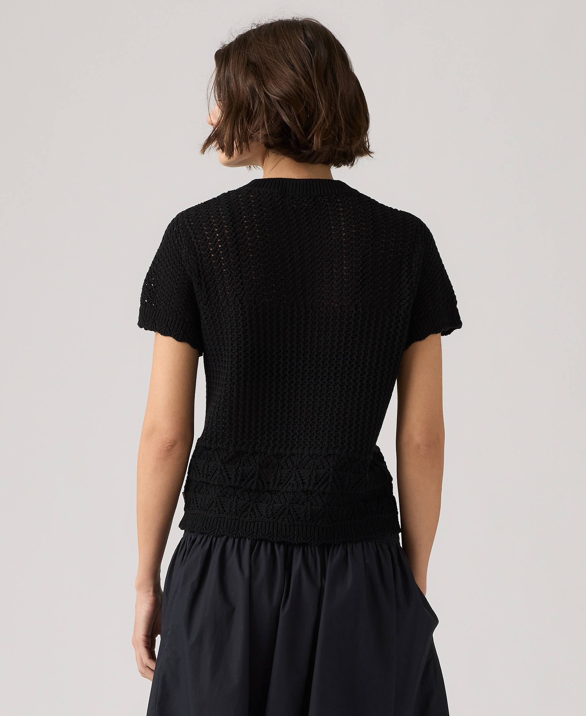 Levi's Women's Isabelle Crochet Short-Sleeve Sweater - Anthracite Night