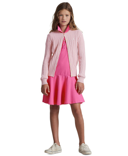Polo Ralph Lauren Girls' 7-16 Cable-Knit Cotton Cardigan - Hint of Pink