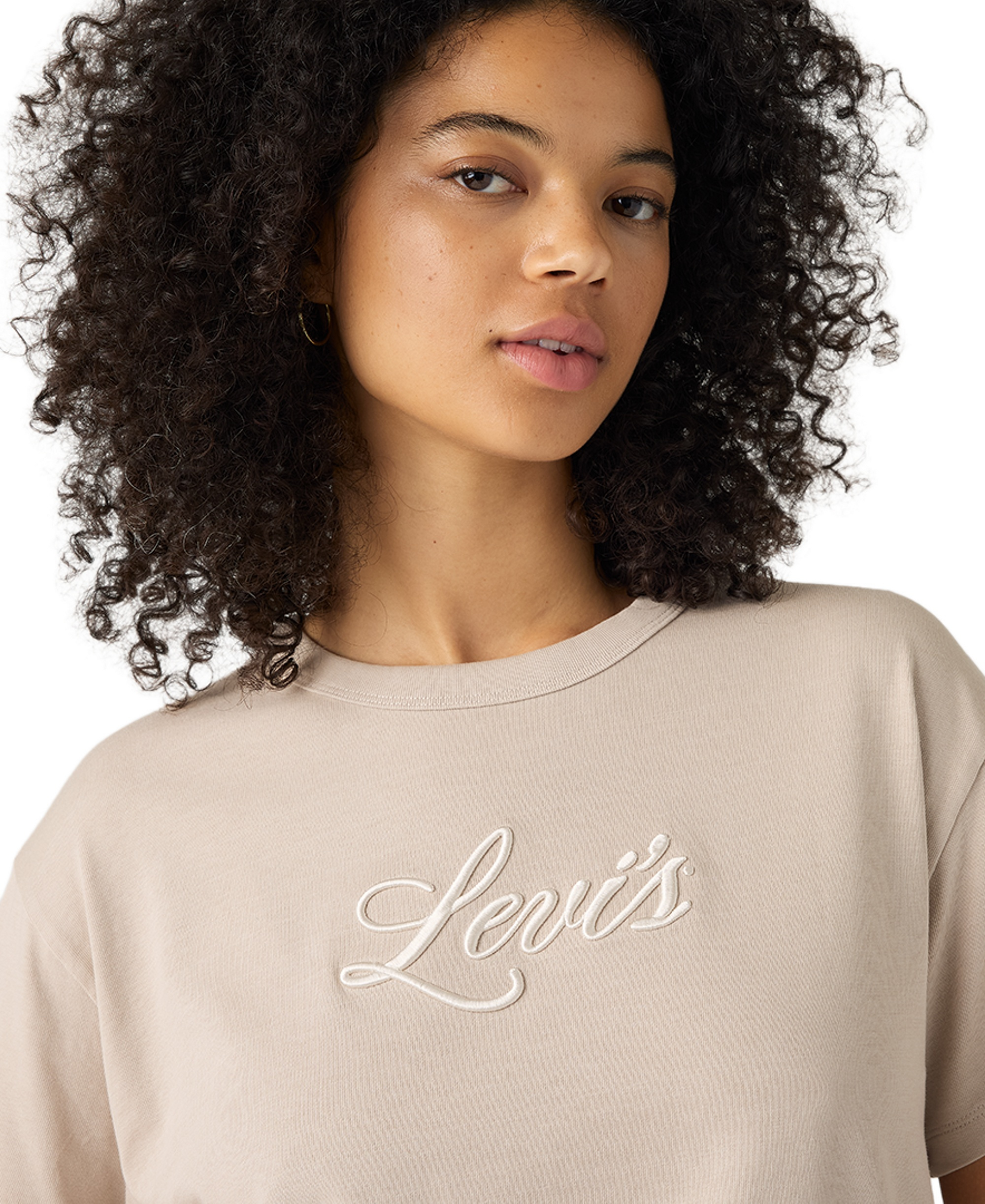 Levi's Women's Vintage Relaxed-Fit T-Shirt - Corded Script Logo Chateau Gray