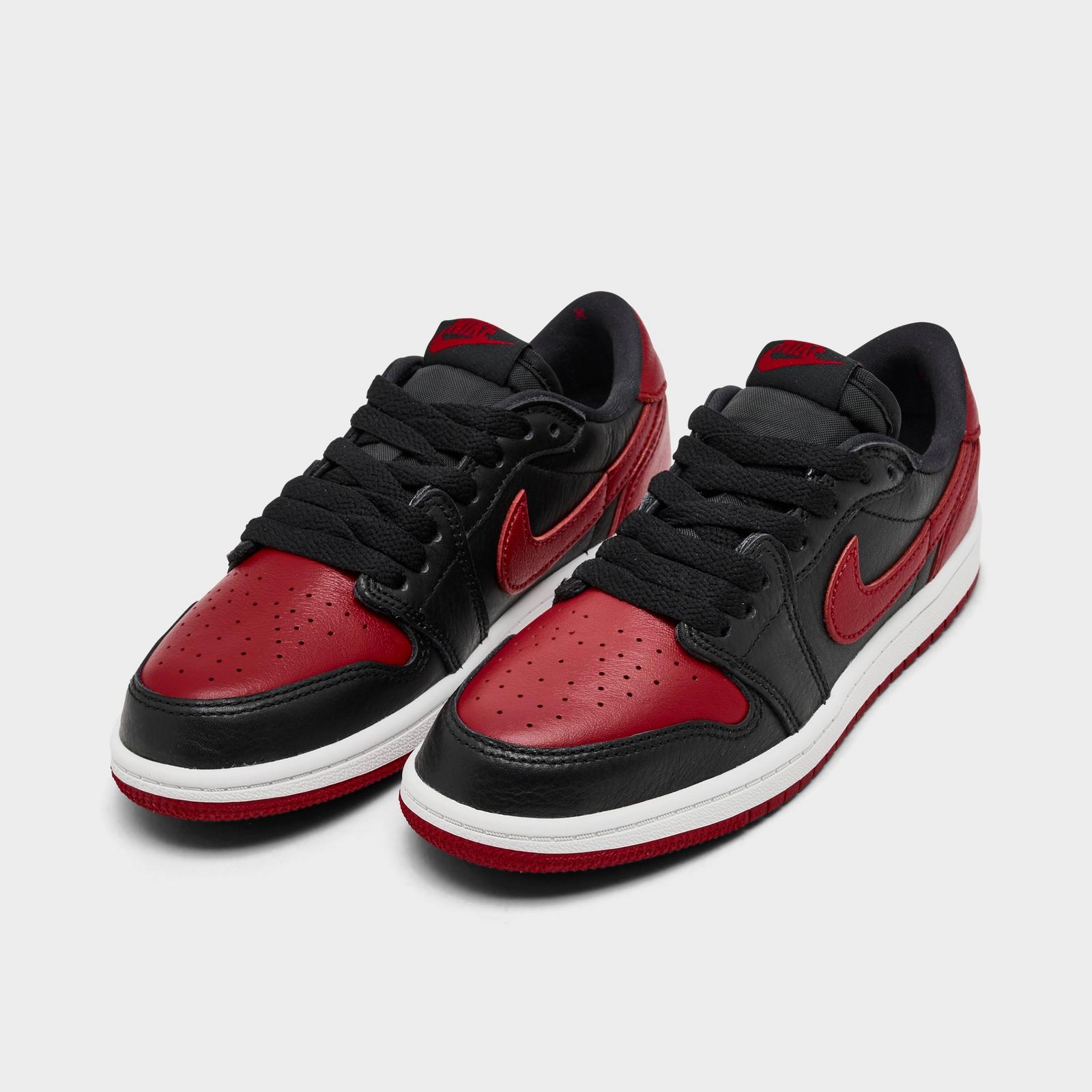 Little Kids' Air Jordan Retro 1 Low OG Casual Shoes - Black/Varsity Red/Summit White - view 2