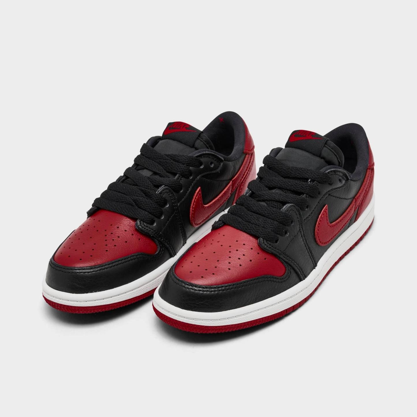 Little Kids' Air Jordan Retro 1 Low OG Casual Shoes - Black/Varsity Red/Summit White - view 2