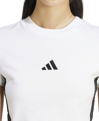 adidas Women's Essentials Slim-Fit Short-Sleeve Baby T-Shirt - White/Black