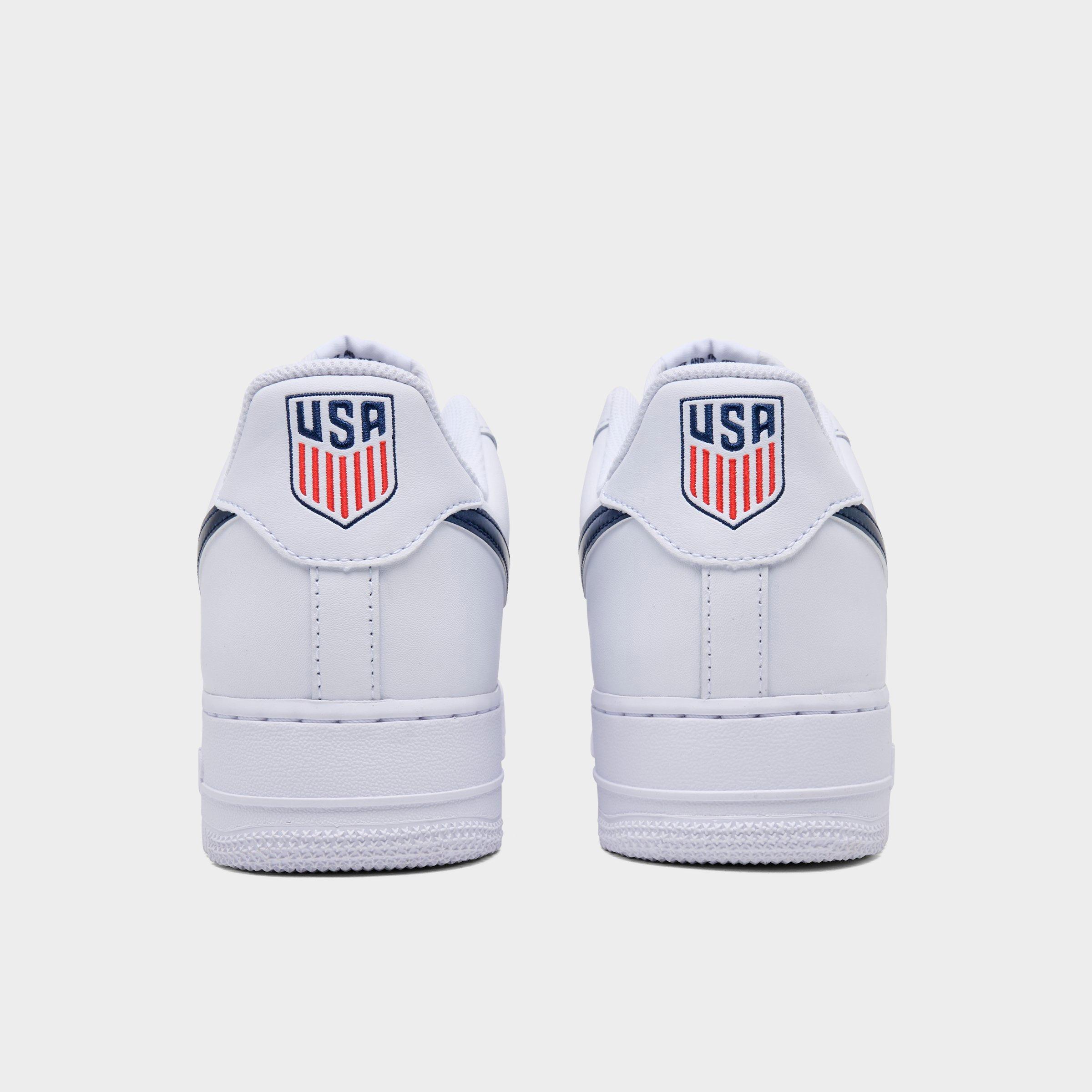 Men's Nithtke Air Force 1 '07 LV8 SE Team USA Casual Shoes - White/Midnight Navy/University Red - Back view