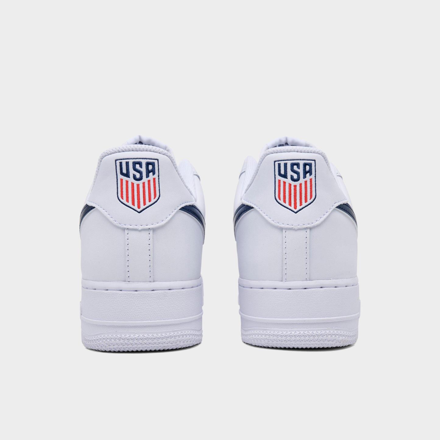 Men's Nithtke Air Force 1 '07 LV8 SE Team USA Casual Shoes - White/Midnight Navy/University Red - Back view