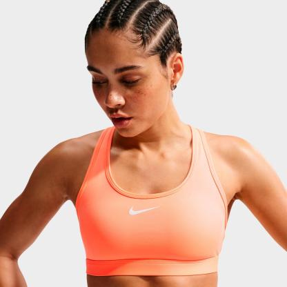 Women's Nithtke Swoosh Medium Support Sports Bra - Orange Pulse/White