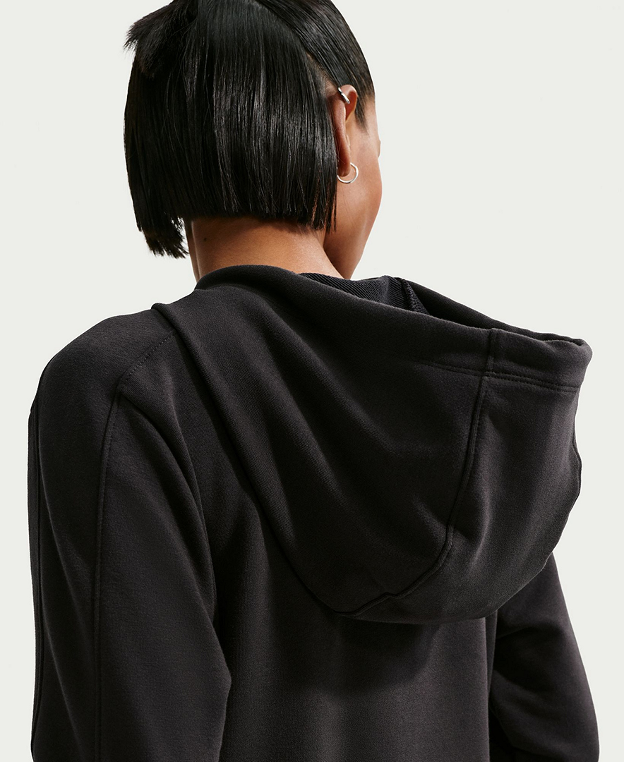 Nike Pro Women's Dri-FIT French Terry Pull-On Hoodie - Black/White