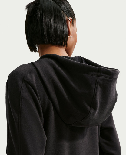 Nike Pro Women's Dri-FIT French Terry Pull-On Hoodie - Black/White