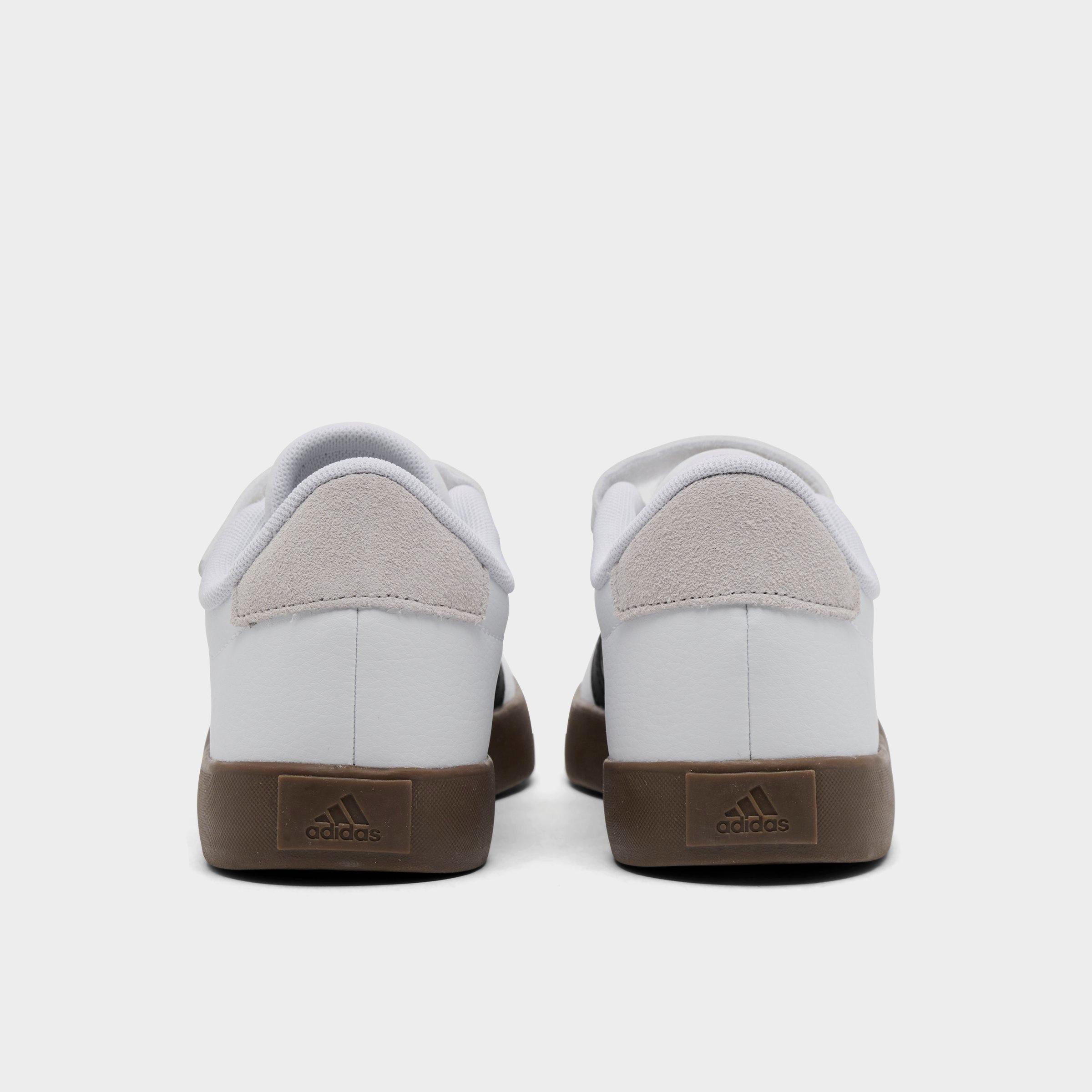 Little Kids' adidas VL Court 3.0 Hook-And-Loop Casual Shoes - Cloud White/Core Black/Grey One - Back view