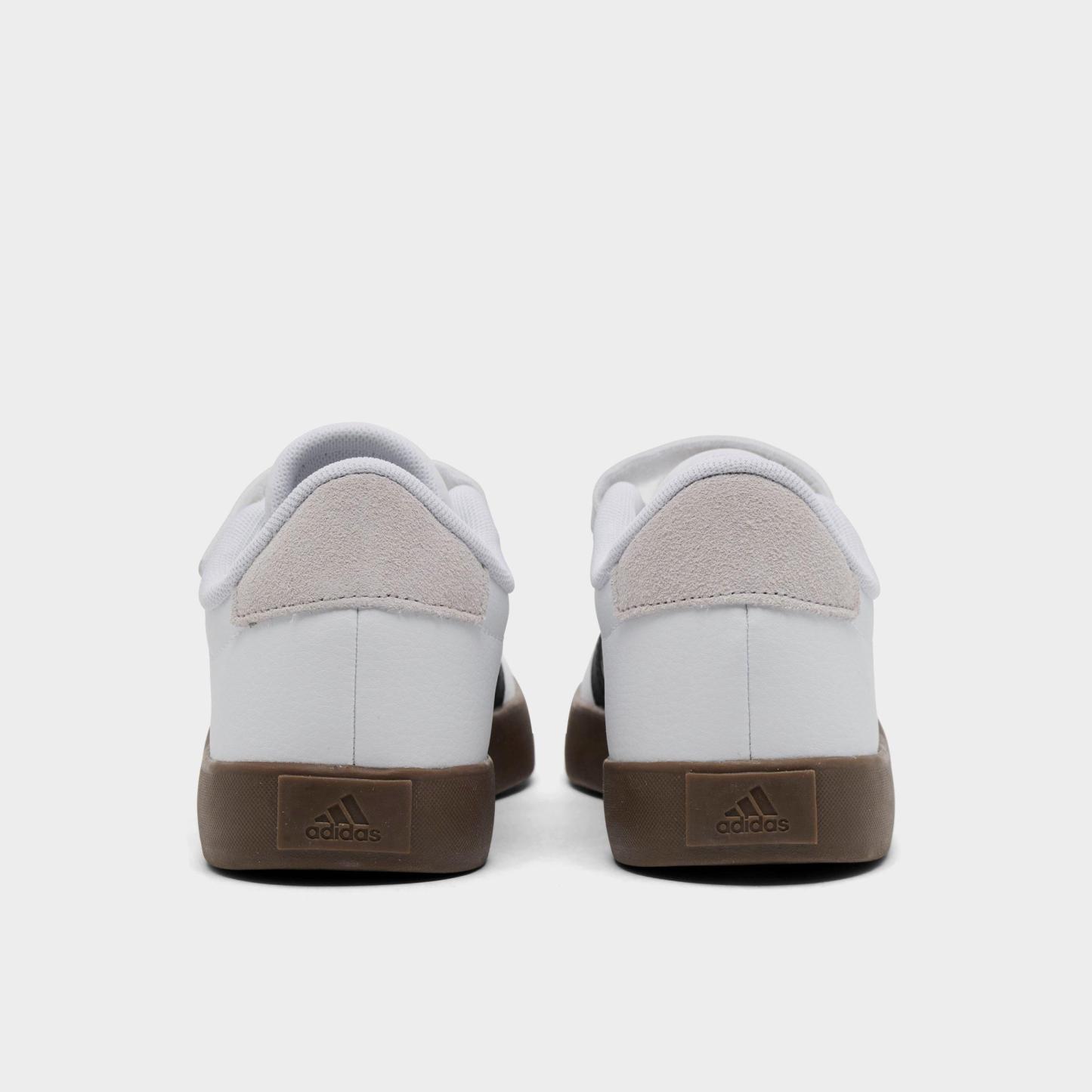 Little Kids' adidas VL Court 3.0 Hook-And-Loop Casual Shoes - Cloud White/Core Black/Grey One - Back view