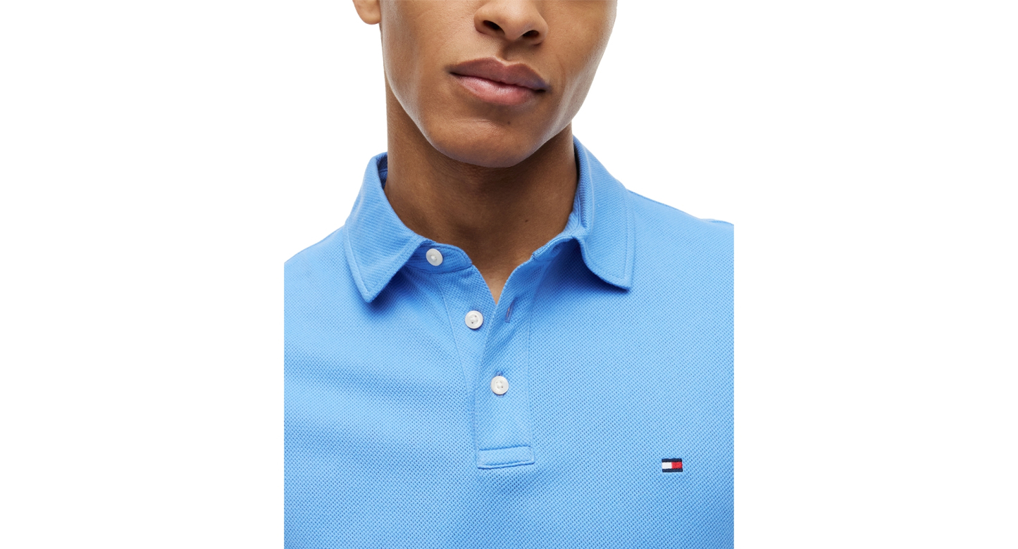 Tommy Hilfiger Men's Classic-Fit Texture Polo Shirt - Blue Spell