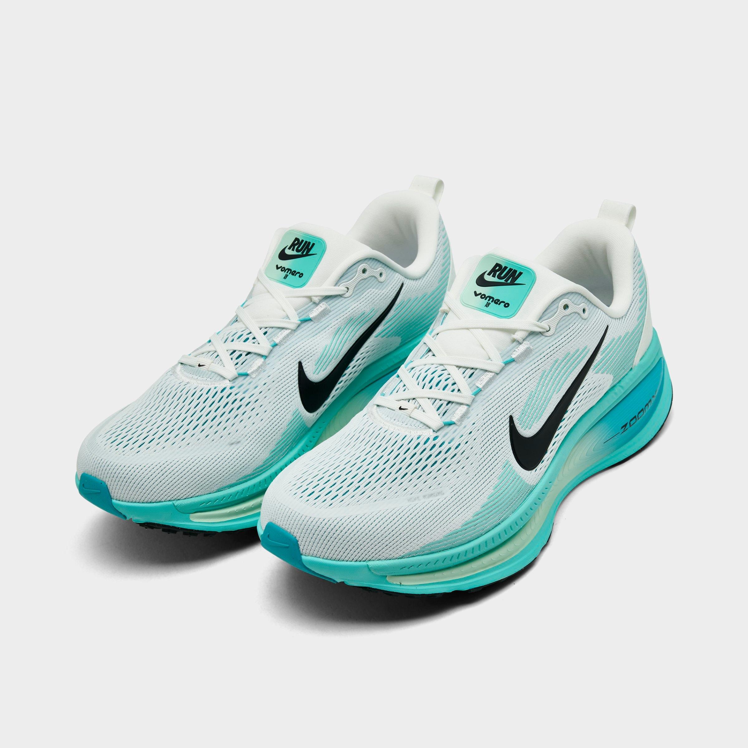 Men's Nithtke Vomero 18 Running Shoes - Part 1 - Summit White/Dusty Cactus/Geode Teal/Black - Both shoes facing left