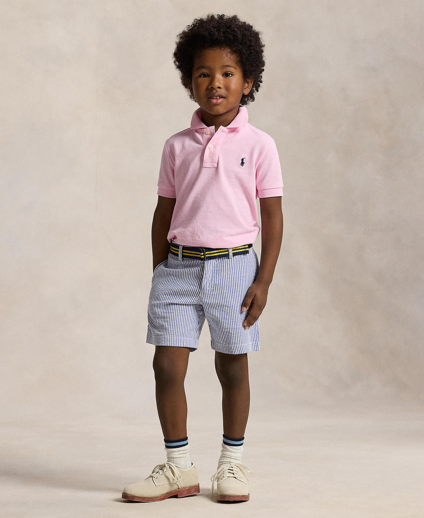 Polo Ralph Lauren Boys' 2T-7 Cotton Mesh Polo Shirt - Carmel Pink