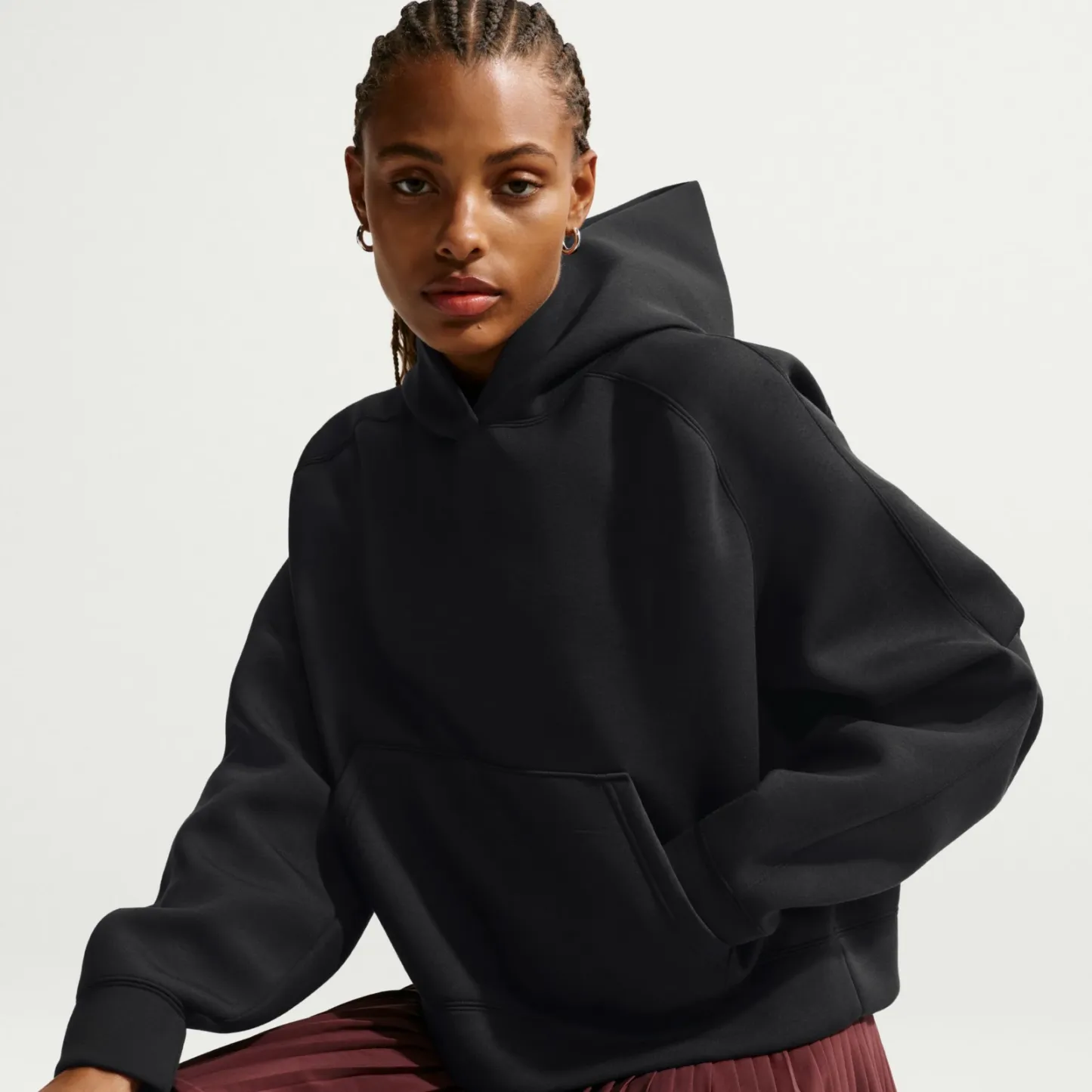 Nike Women's Pregame Fleece Hoodie - Black image 3
