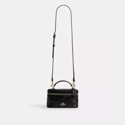 Rainer Crossbody Bag 18 With Quilting - Gold/Black - view 9