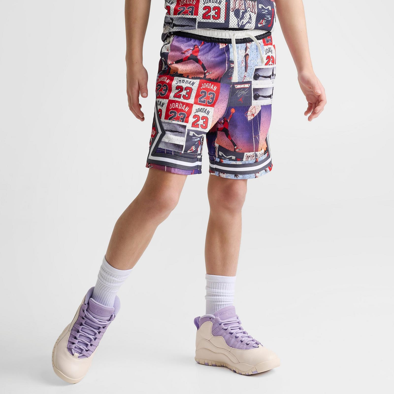 Big Kids' Jordan Dri-FIT MJ Printed Sport Diamond Shorts - Off Noir/Multi - view 3