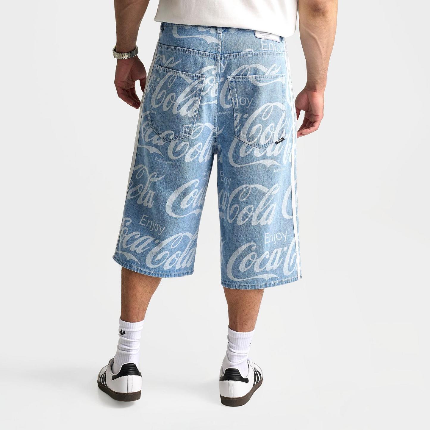 Men's adidas Originals x Coca-Cola Loose Denim Shorts - Indigo Denim - view 4