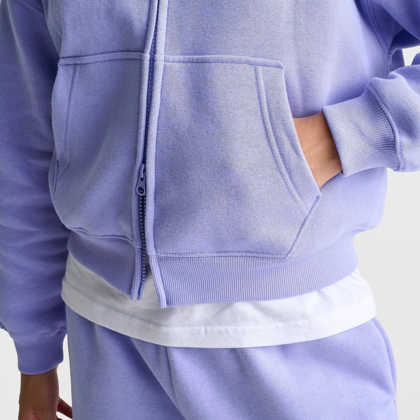 Girls' Big Kids' Nithtke Sportswear Studio Fleece Oversized Full-Zip Hoodie - Light Thistle
