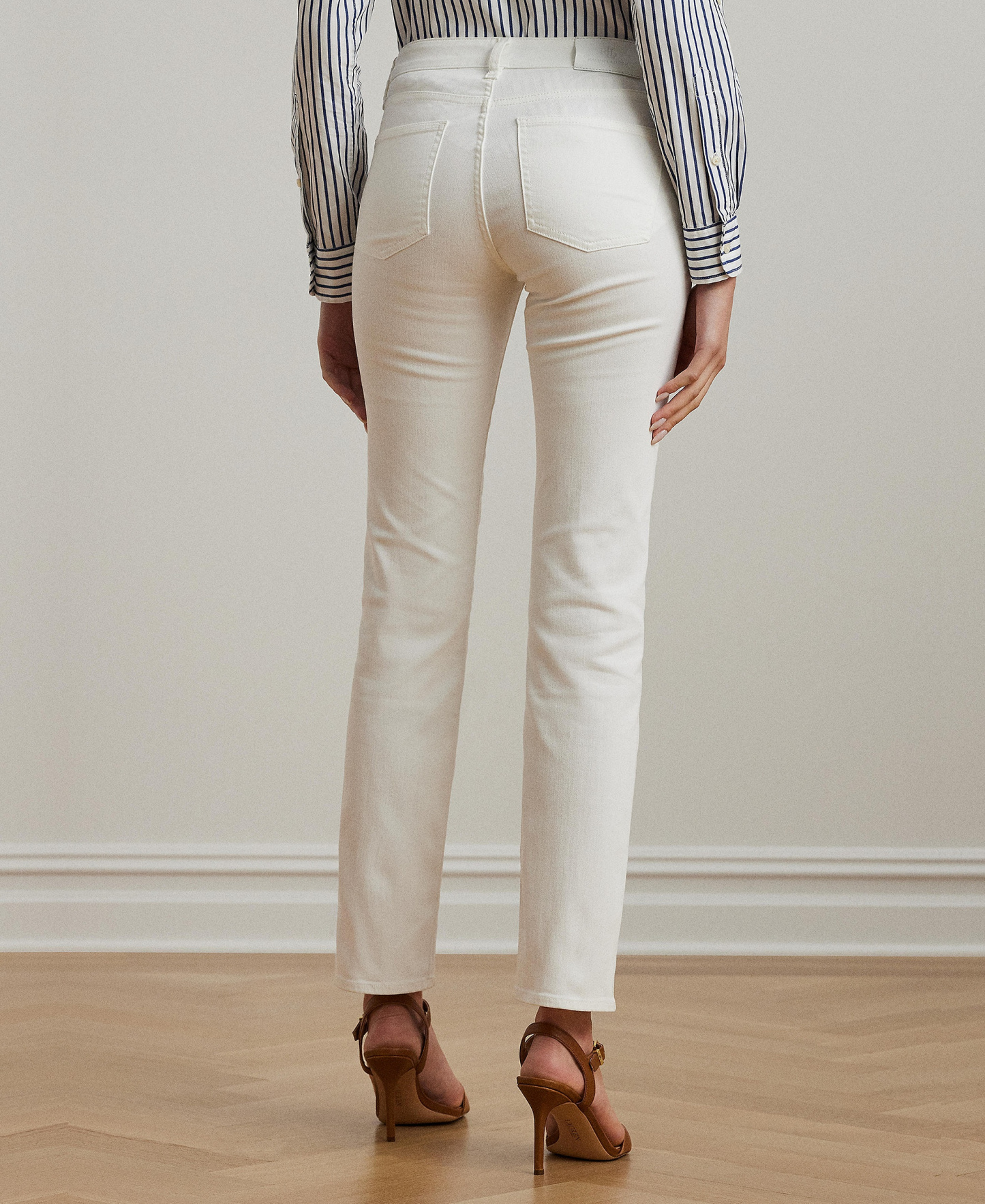 Lauren Ralph Lauren Mid-Rise Straight Jean, Regular and Short Lengths - White