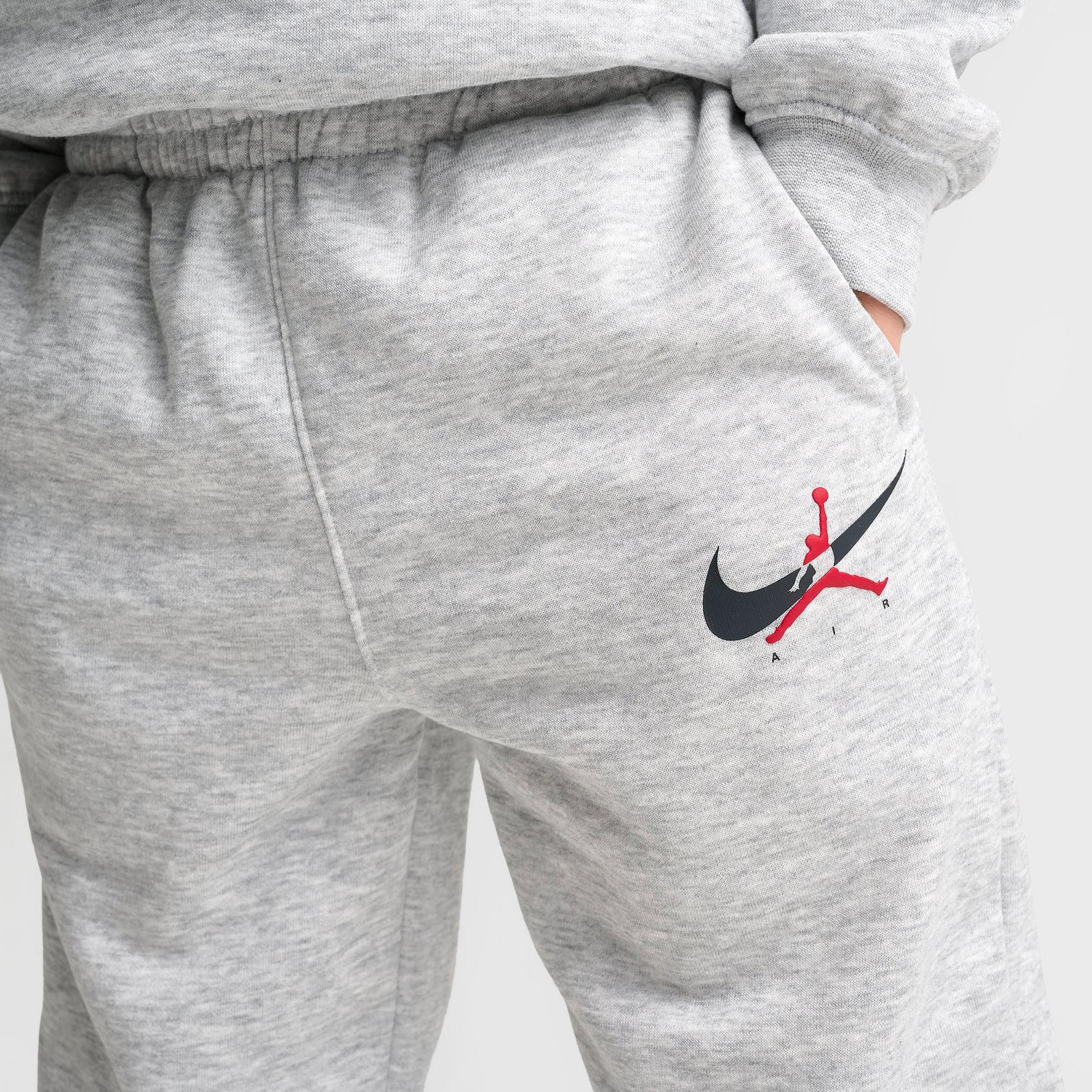 Little Kids' Jordan Jumpman Swoosh Crewneck Sweatshirt and Jogger Pants Set - Light Grey Heather - view 6