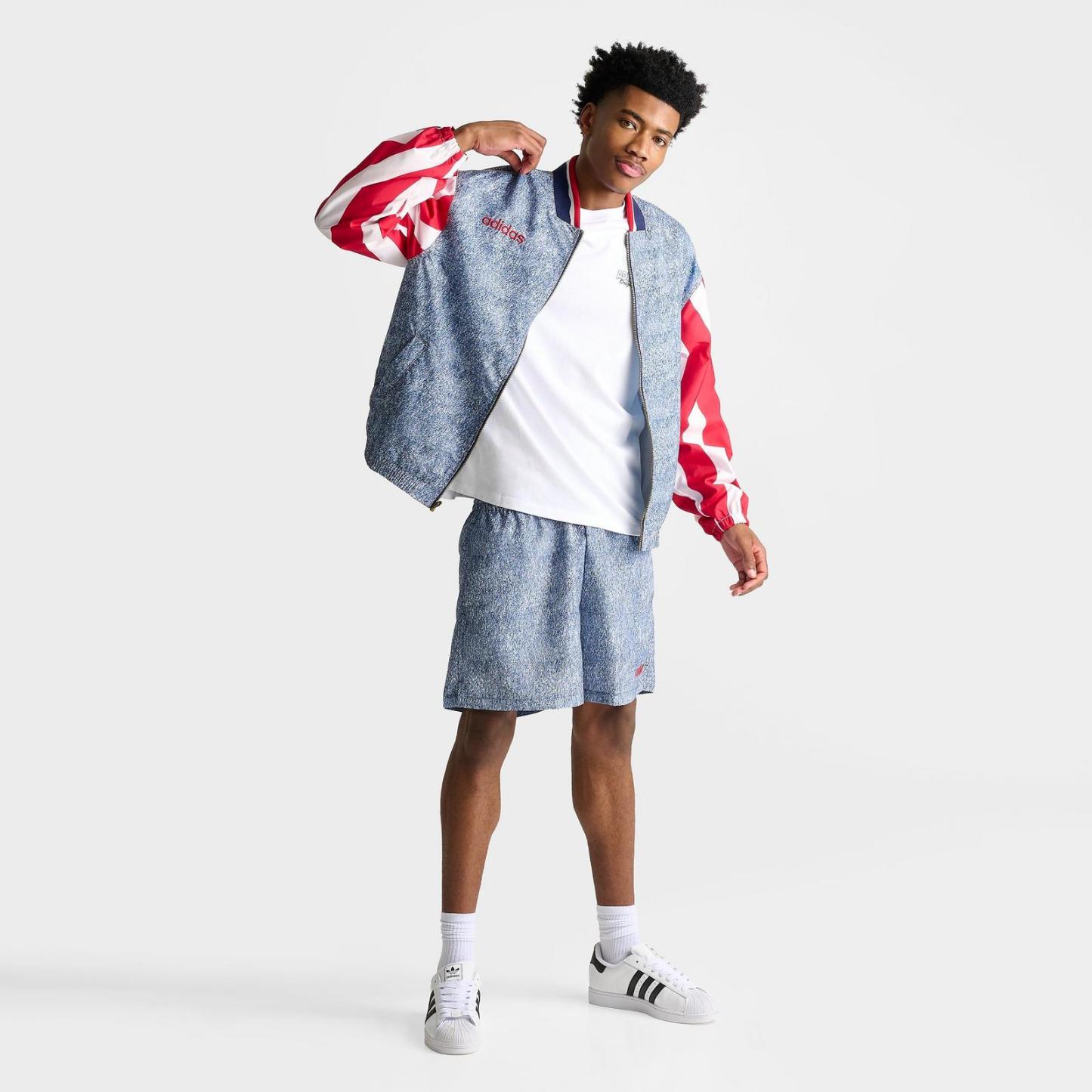Men's adidas Denim Graphic Track Top - White/Dark Blue - view 2
