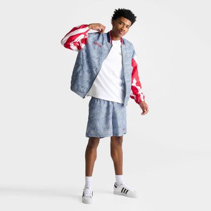 Men's adidas Denim Graphic Track Top - White/Dark Blue - view 2