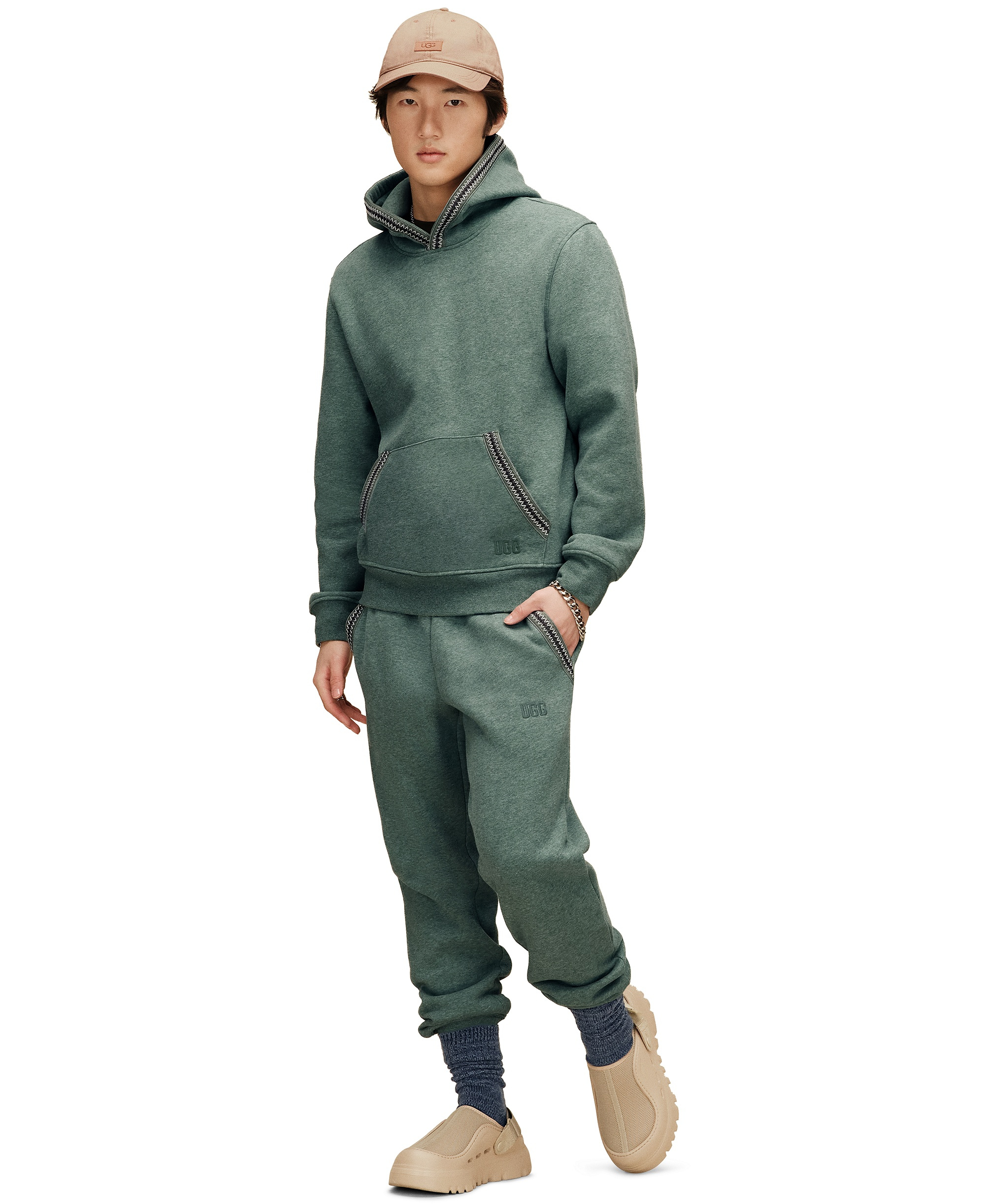 UGG® Men's Tasman Relaxed-Fit Hoodie - Green Stone Heather