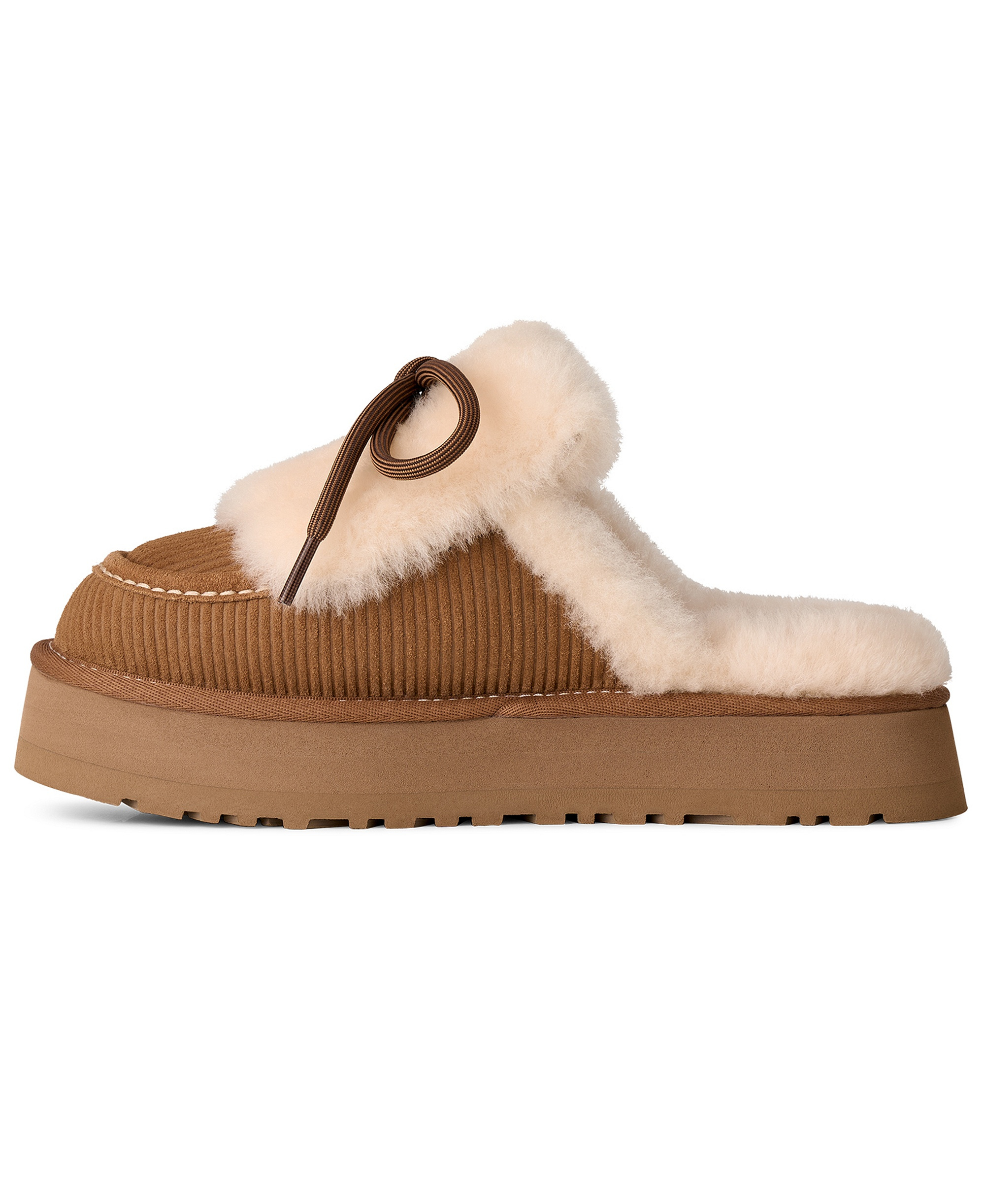 UGG® Women's Disquette Heritage Lace-Up Clog Slippers - Chestnut