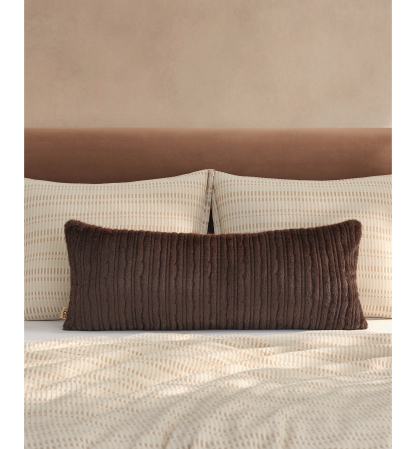 UGG® Jennis Faux Fur Pillow, 36" x 14" - Burnt Cedar Tipped