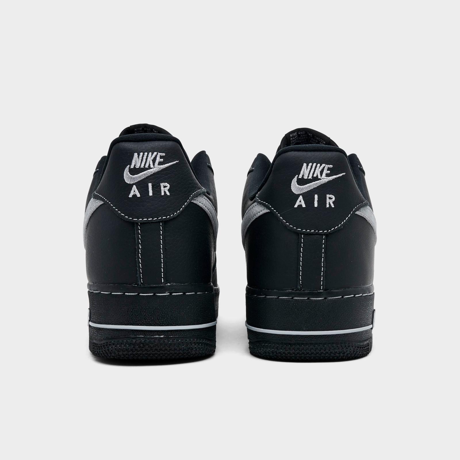 Men's Nike Air Force 1 '07 LV8 Casual Shoes - Black/Black/Black/Wolf Grey