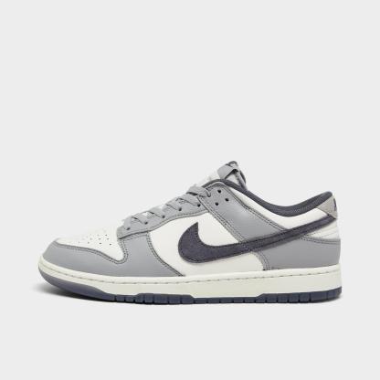 Nithtke Dunk Low Retro Premium SE Corduroy Casual Shoes (Men's Sizing) - White/Light Carbon/Platinum Tint - Left shoe facing left. Outside of the shoe.