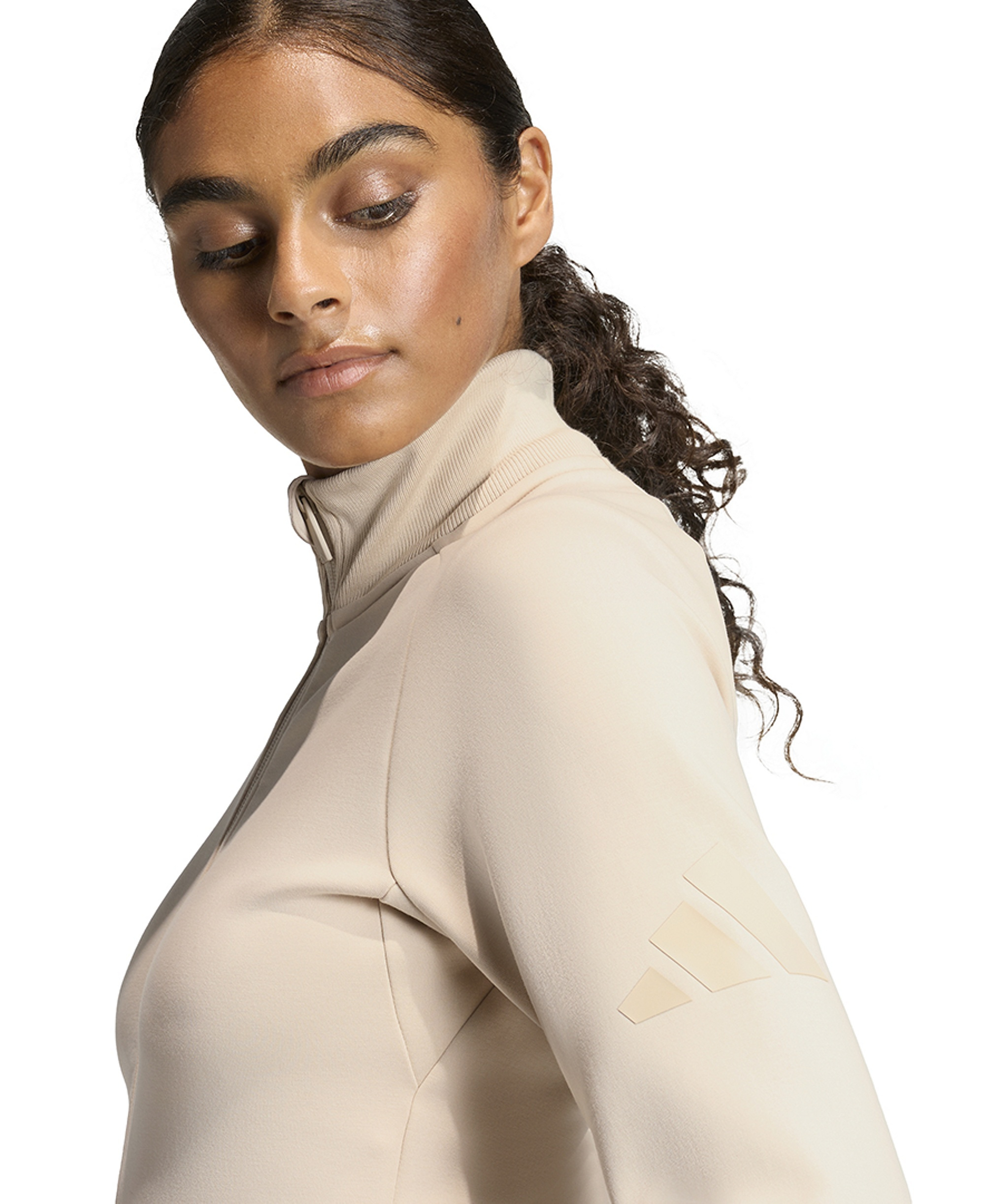 adidas Women's Soft Lux Slim Sportswear Track Jacket - Crystal Linen