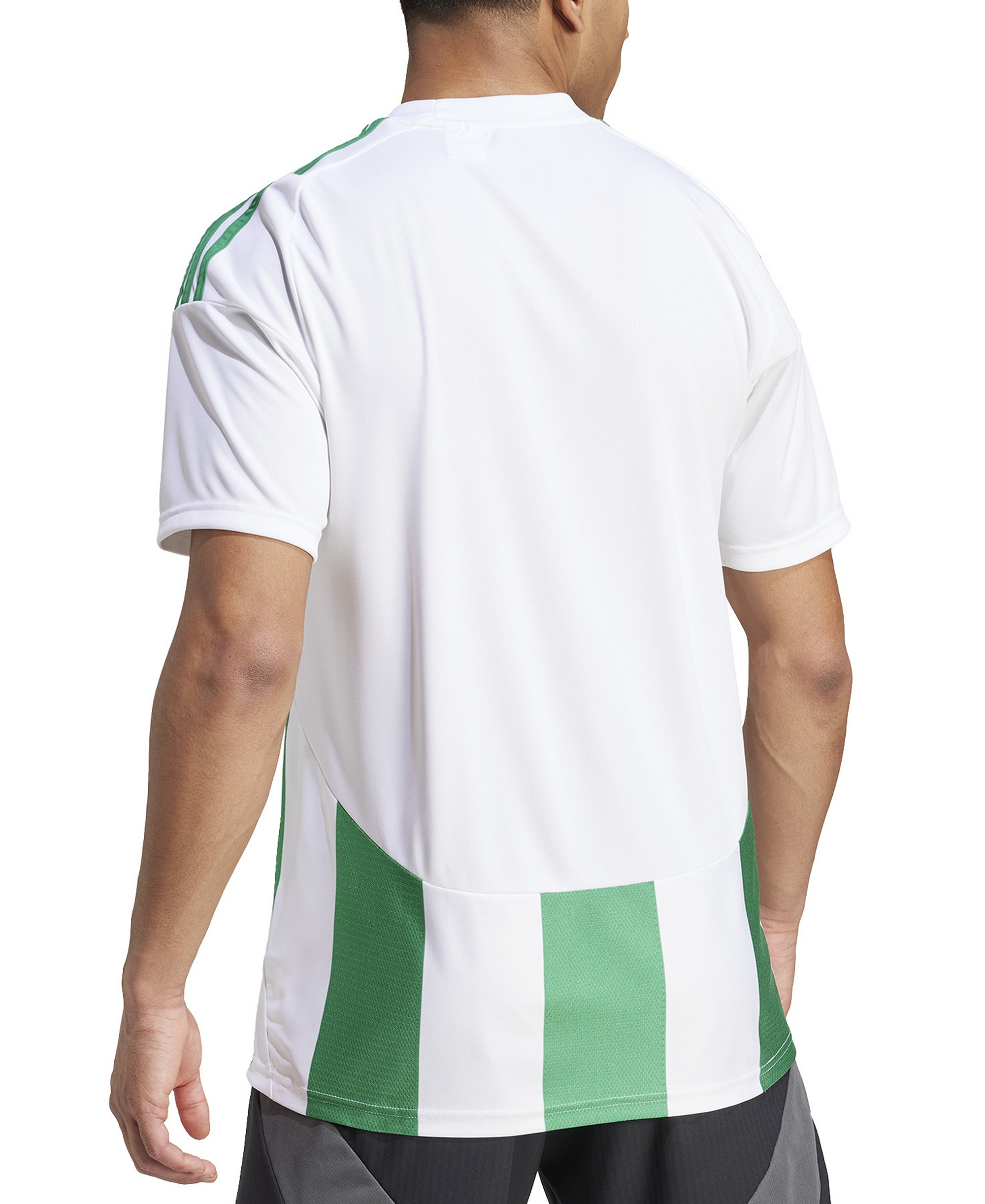 adidas Men's Stripe Logo Jersey T-Shirt - White / Green