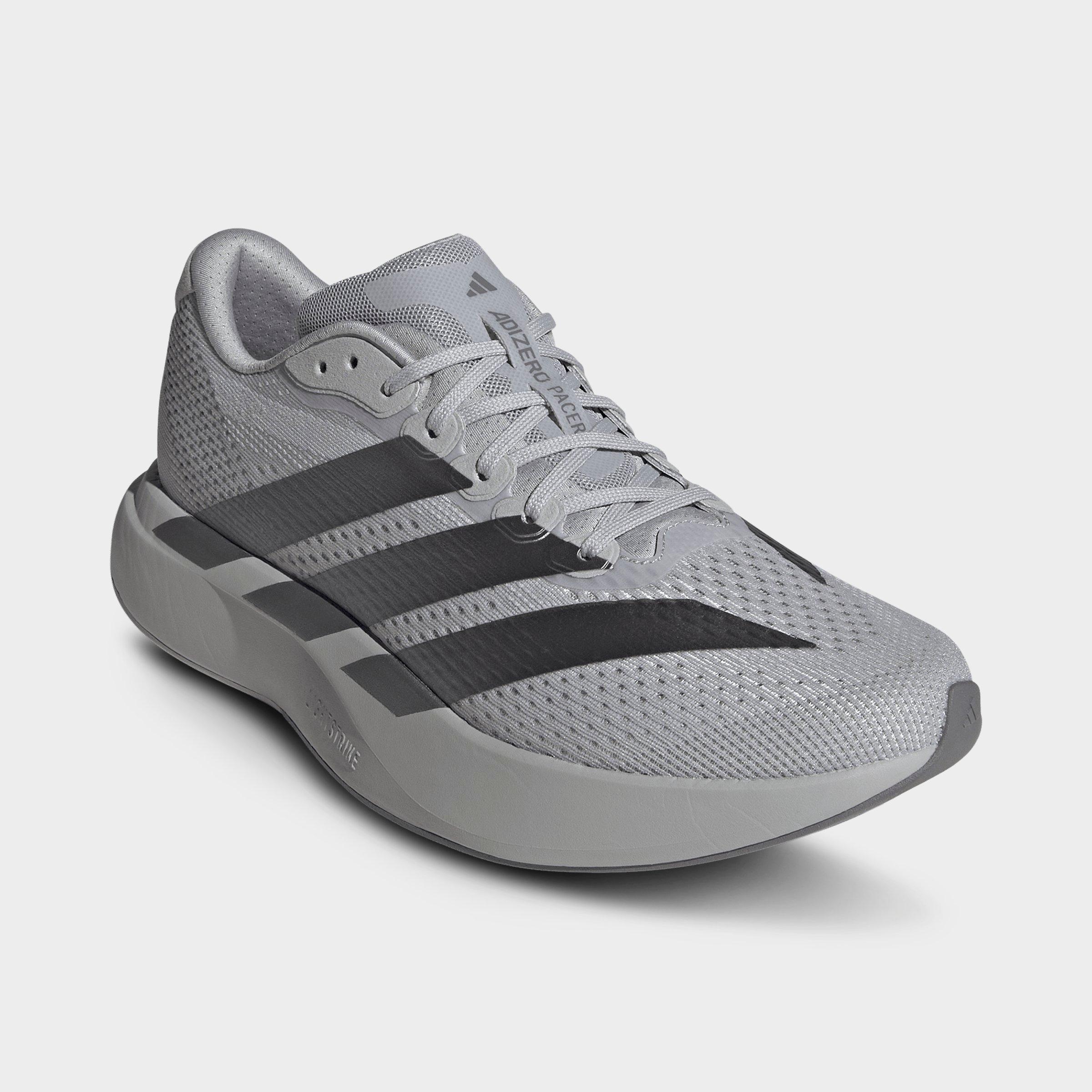 Men's adidas Adizero Pacer Running Shoes - Grey/Iron Metallic/Grey - Both shoes facing left