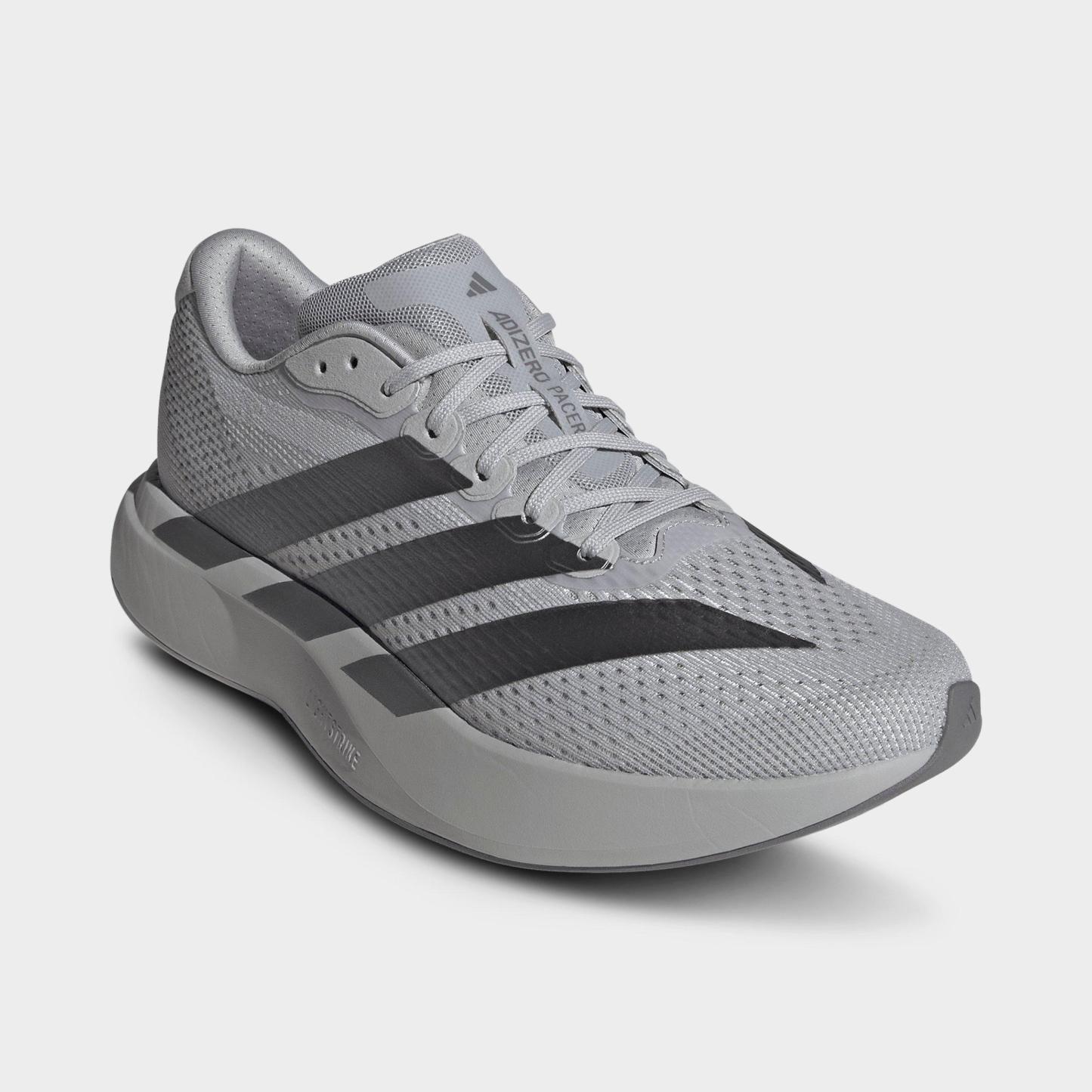 Men's adidas Adizero Pacer Running Shoes - Grey/Iron Metallic/Grey - Both shoes facing left