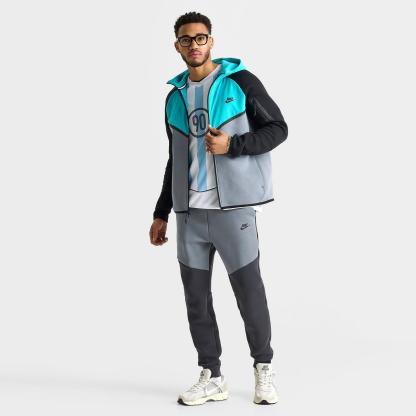 Men's Nike Tech Fleece Windrunner Full-Zip Jacket - Cool Grey/Dusty Cactus/Black/Black