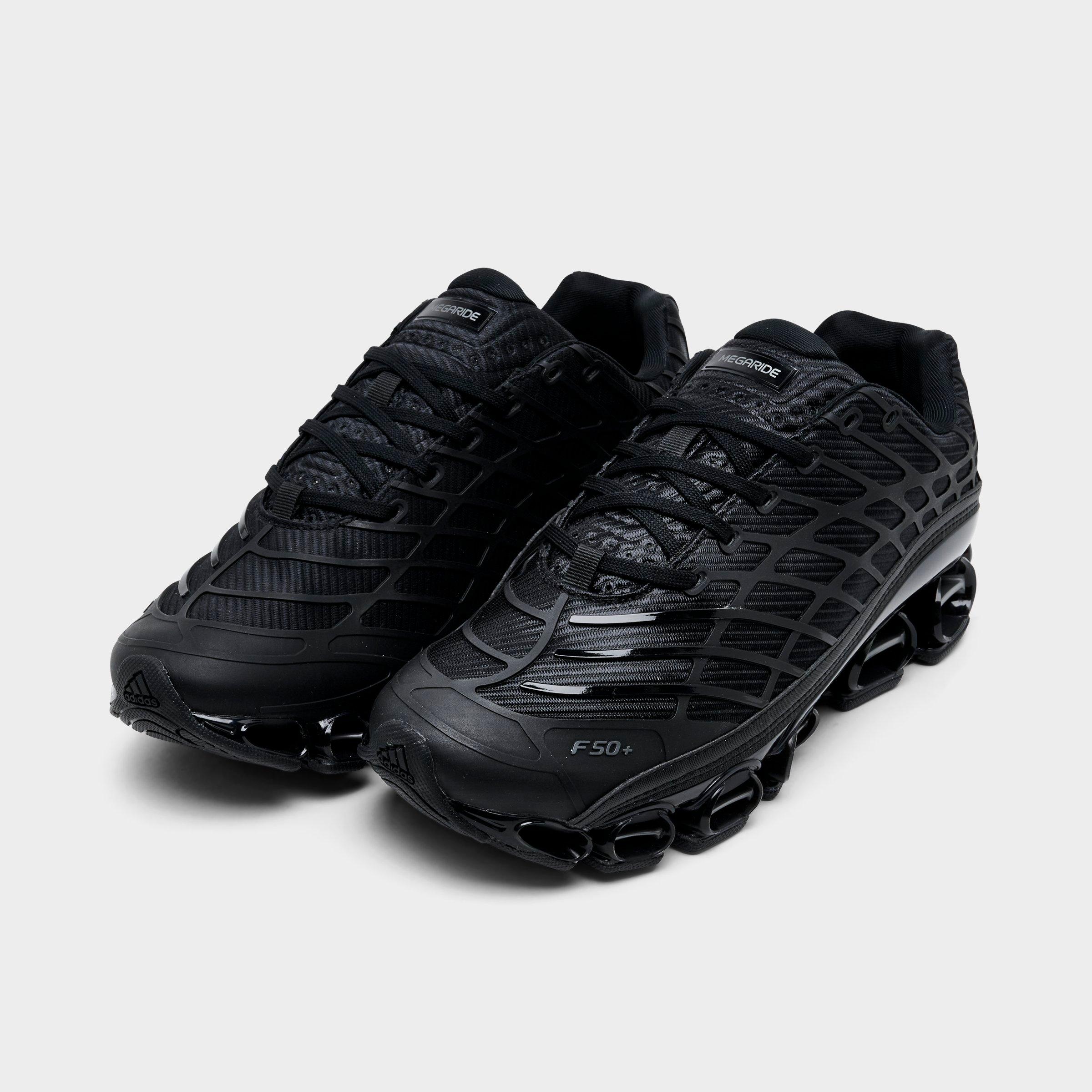 Men's adidas Megaride F50 Casual Shoes - Core Black/Core Black/Iron Metallic - Both shoes facing left